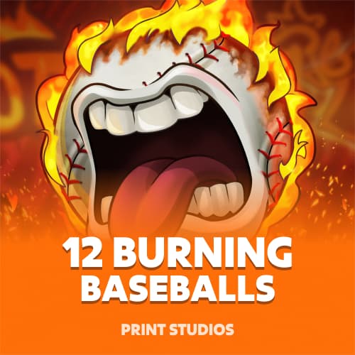 12 Burning Baseballs