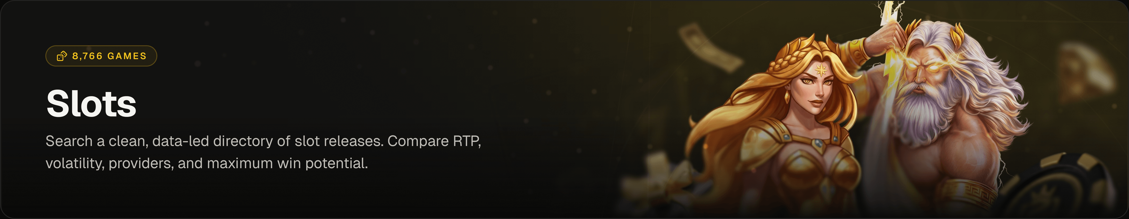 Slots — search a clean, data-led directory of slot releases. Compare RTP, volatility, providers, and maximum win potential.